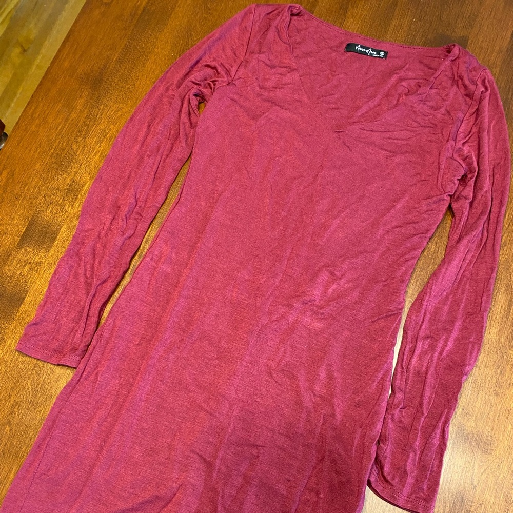 Nanamacs Burgundy long Sleeve Dress